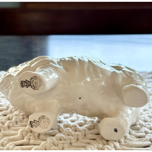 Retired White Persian Cat Figurine Teal Eyes Royal Doulton England #1898 Stand - Picture 5 of 8